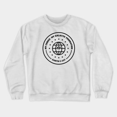 Galactic Federation Earth C 137 Black Crewneck Sweatshirt Official Haikyuu Merch