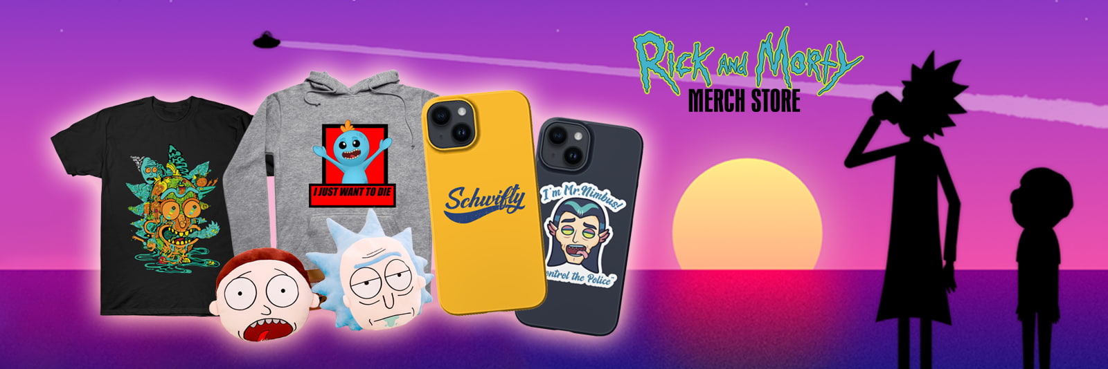 rick and morty merch store banner