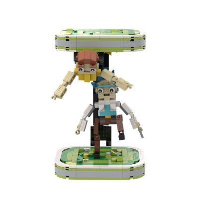 Buildmoc Movie Cartoon Anime Figure Ricks and Grandson Spaceship Travel Through Time and Space Model Building 1 - Rick And Morty Merch Store