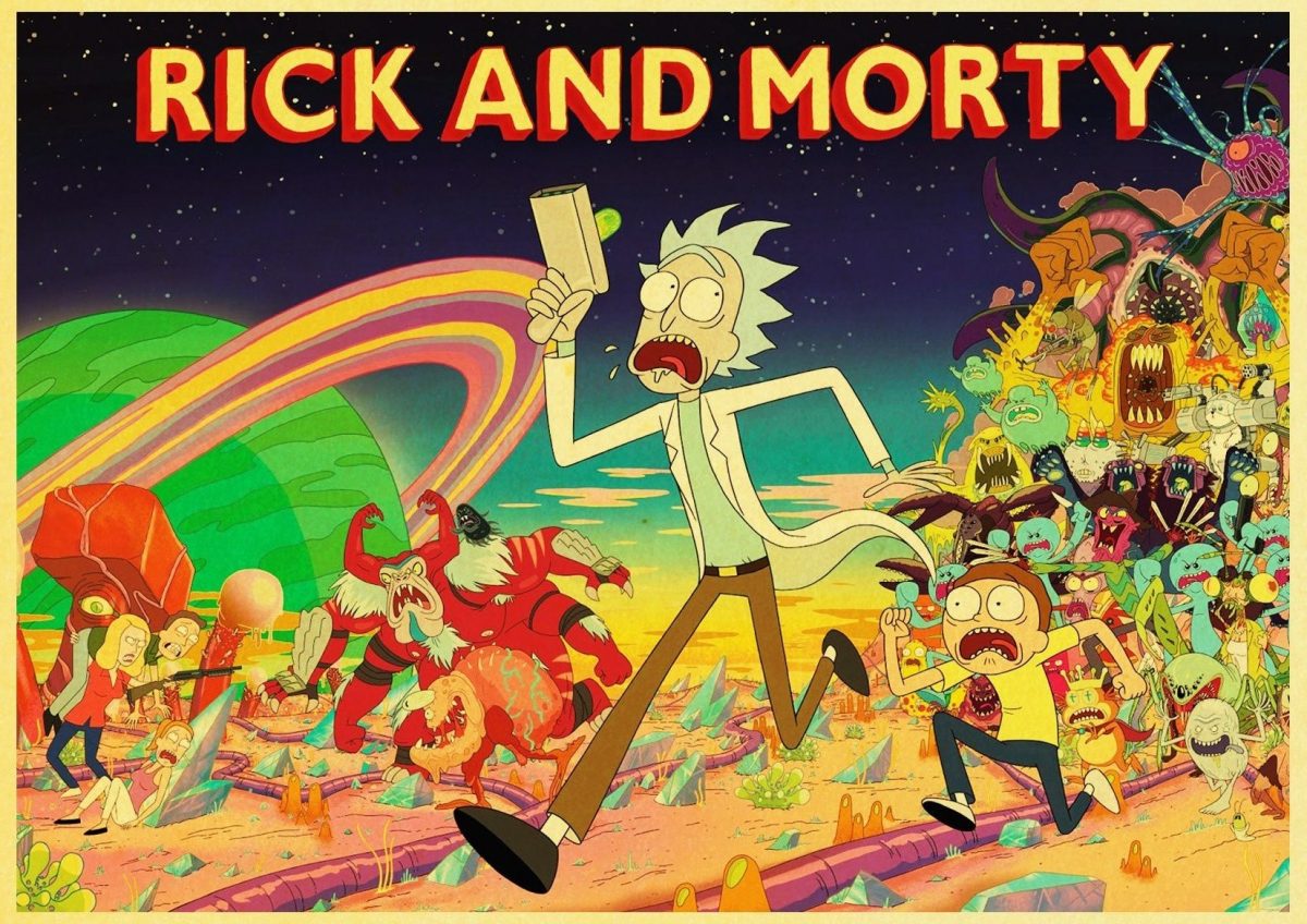 European and American popular anime Rick retro art poster home Decoration bedroom decoration Painting Wall Art 5 - Rick And Morty Merch