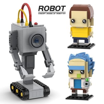 MOC Butter Robot Classic Anime Figures Ricks and Mortyed Brickheadz Set Building Block Action Figures Model - Rick And Morty Merch Store