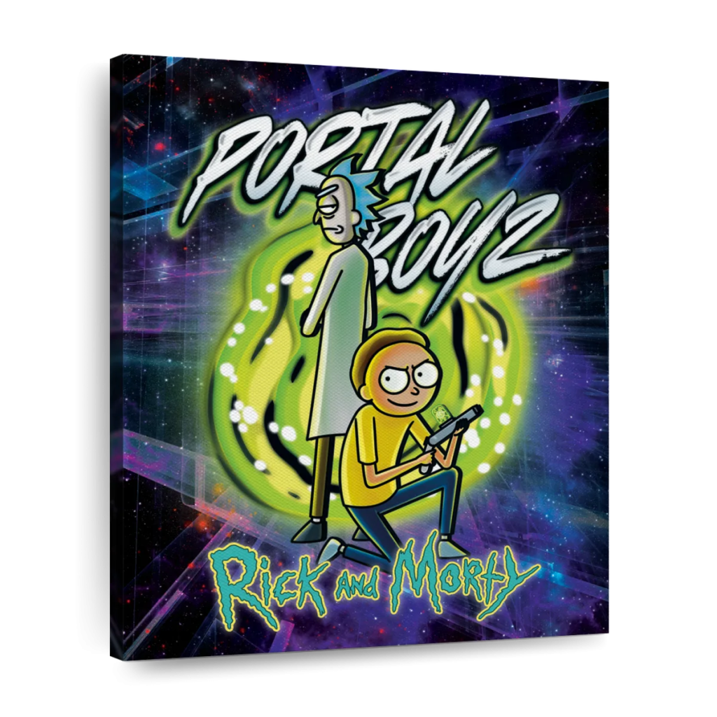 rm37 mar s0748487 layout core vertical rick and morty portal boyz wall art - Rick And Morty Merch Store