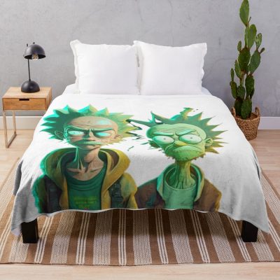 Rick And Morty Throw Blanket Official Rick And Morty Merch