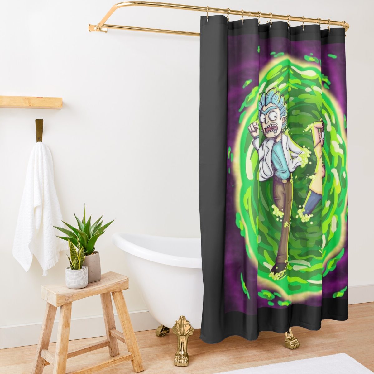 Art - Rick And Morty Shower Curtain Official Rick And Morty Merch