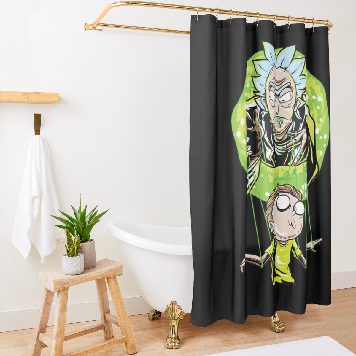 Art - Rick And Morty Shower Curtain Official Rick And Morty Merch