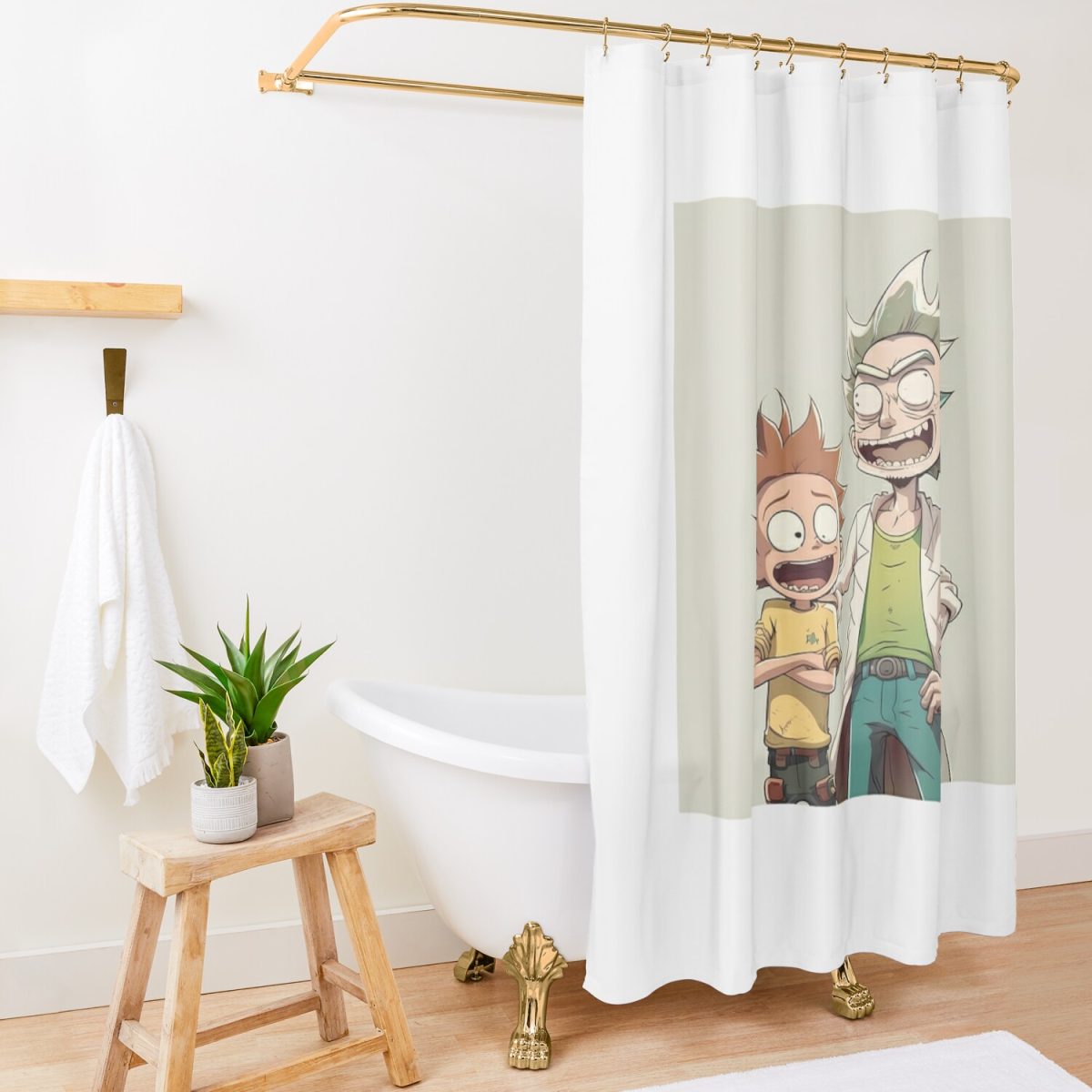 The Adventures Of Rick And Morty Shower Curtain Official Rick And Morty Merch