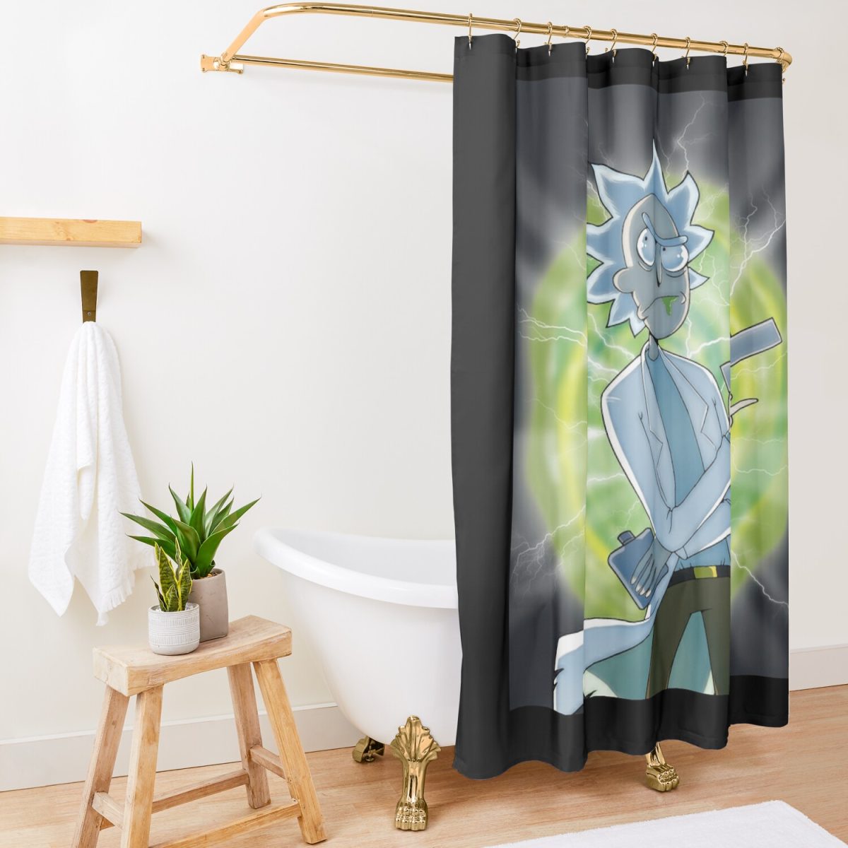 Art - Rick And Morty Shower Curtain Official Rick And Morty Merch