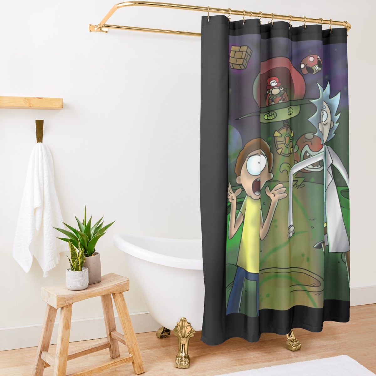 Art - Rick And Morty Shower Curtain Official Rick And Morty Merch