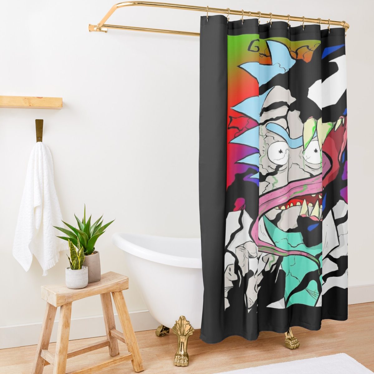 Art - Rick And Morty Shower Curtain Official Rick And Morty Merch