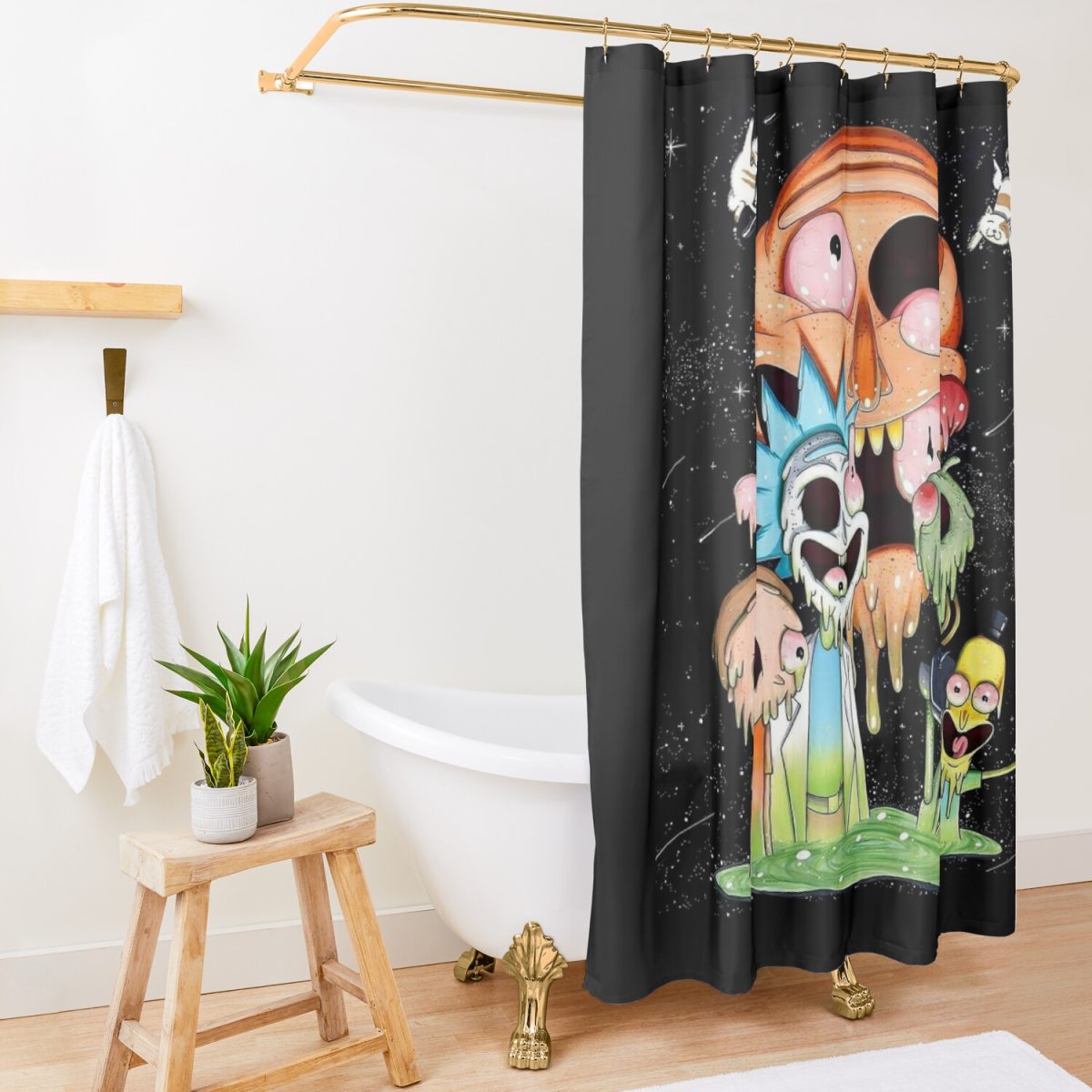 Art - Rick And Morty Shower Curtain Official Rick And Morty Merch