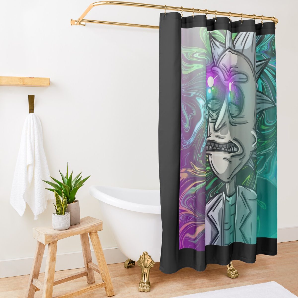 Art - Rick And Morty Shower Curtain Official Rick And Morty Merch