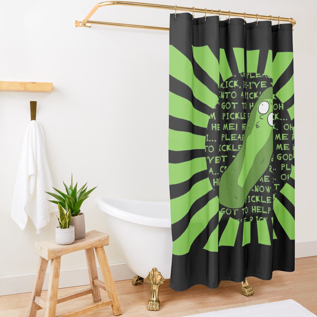 Pickle Morty - Rick And Morty Shower Curtain Official Rick And Morty Merch