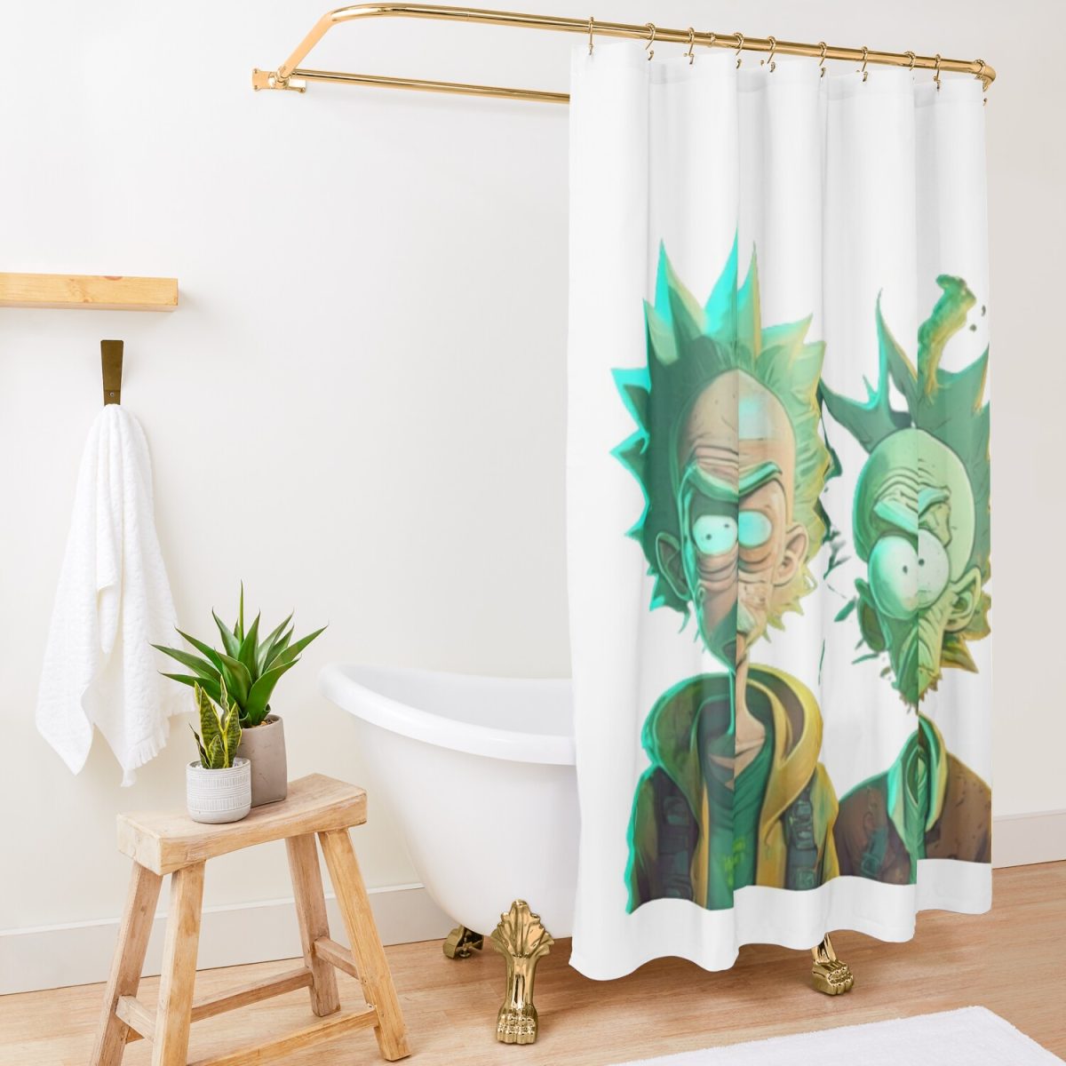 Rick And Morty Shower Curtain Official Rick And Morty Merch