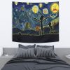 Rick and Morty Starry Night Tapestry Horizontal BED Mockup - Rick And Morty Merch