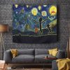 Rick and Morty Starry Night Tapestry Horizontal BRICK WALL - Rick And Morty Merch