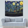 Rick and Morty Starry Night Tapestry Horizontal SMALL COUCH Mockup - Rick And Morty Merch