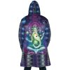 Rick and Morty Trippy Cosmic Rick AOP Hooded Cloak Coat BACK Mockup - Rick And Morty Merch