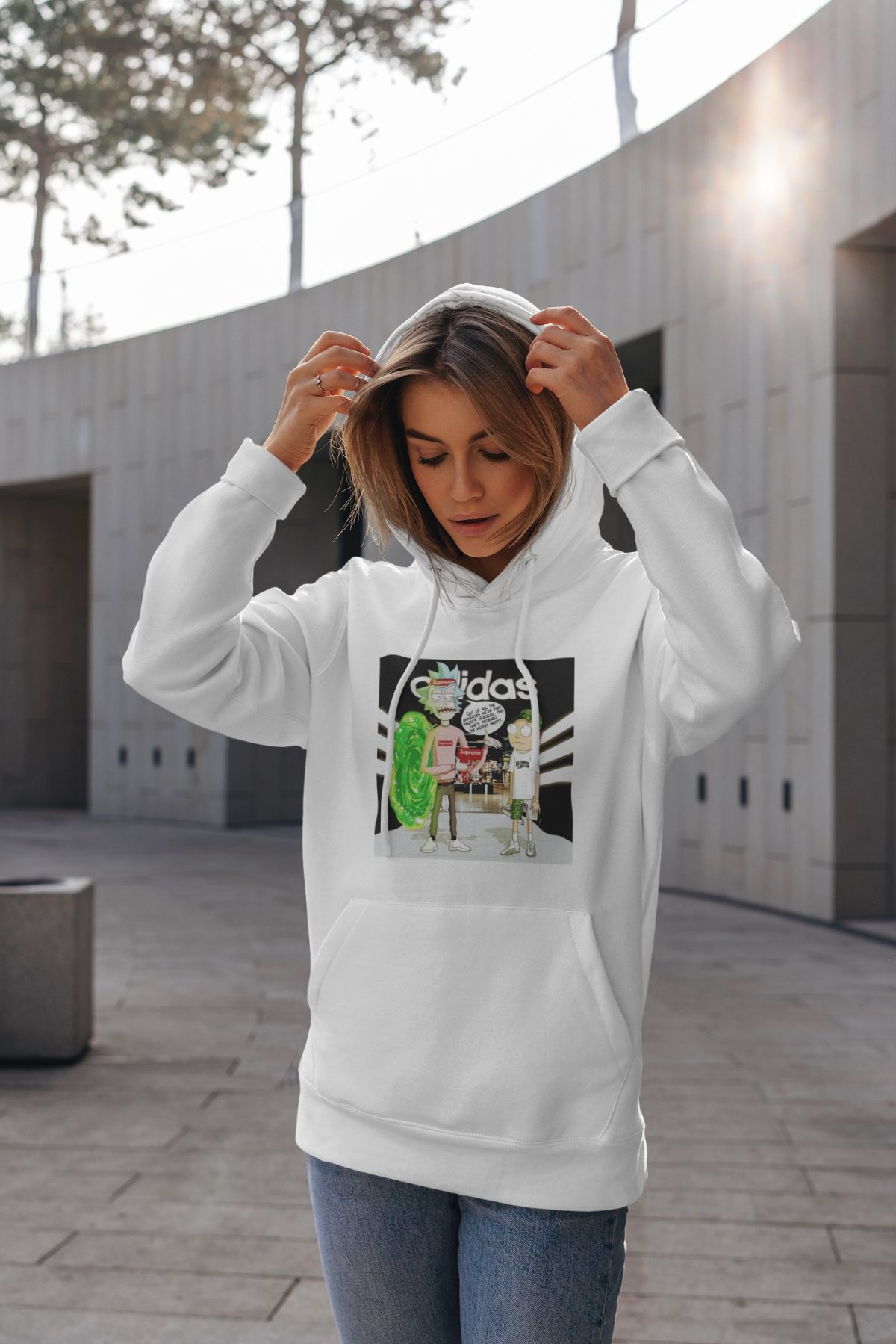 hoodie mockup of a serious woman with her hands near her head 4773 el1 1 compressed - Rick And Morty Merch