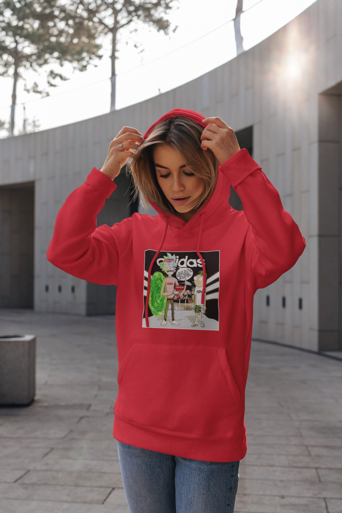 hoodie mockup of a serious woman with her hands near her head 4773 el1 2 compressed - Rick And Morty Merch