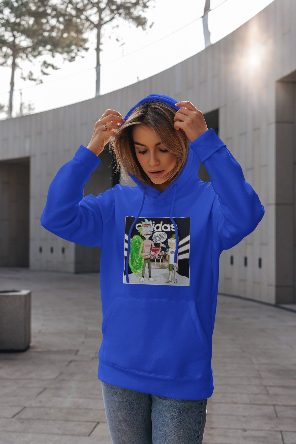 hoodie mockup of a serious woman with her hands near her head 4773 el1 4 compressed - Rick And Morty Merch