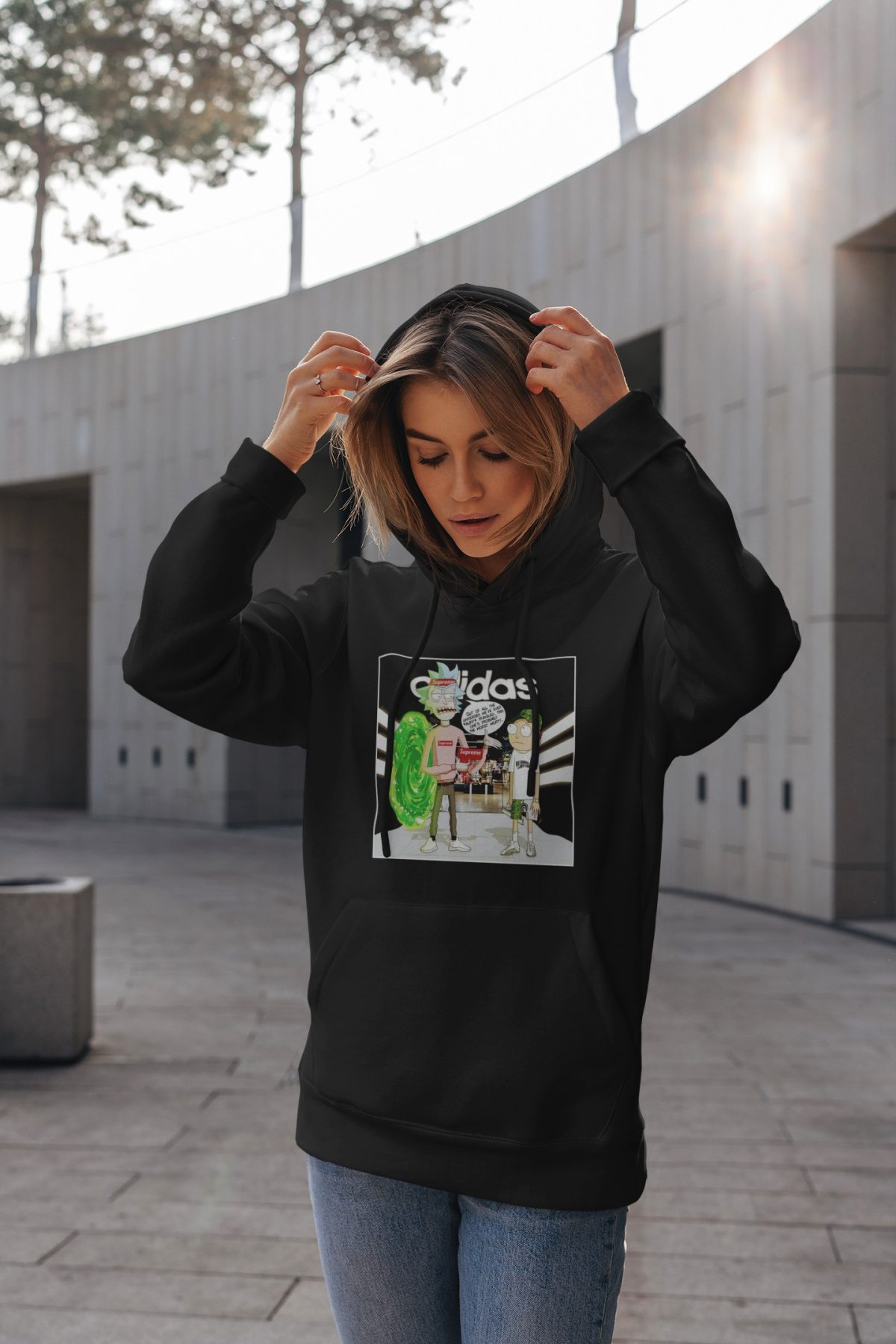 hoodie mockup of a serious woman with her hands near her head 4773 el1 compressed - Rick And Morty Merch