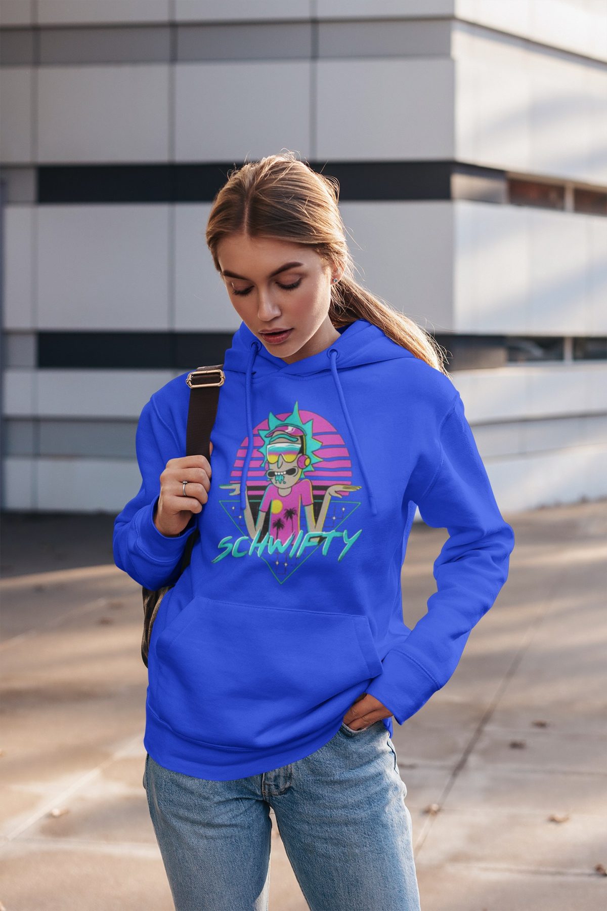 pullover hoodie mockup of a young woman wearing jeans 2827 el1 1 compressed - Rick And Morty Merch