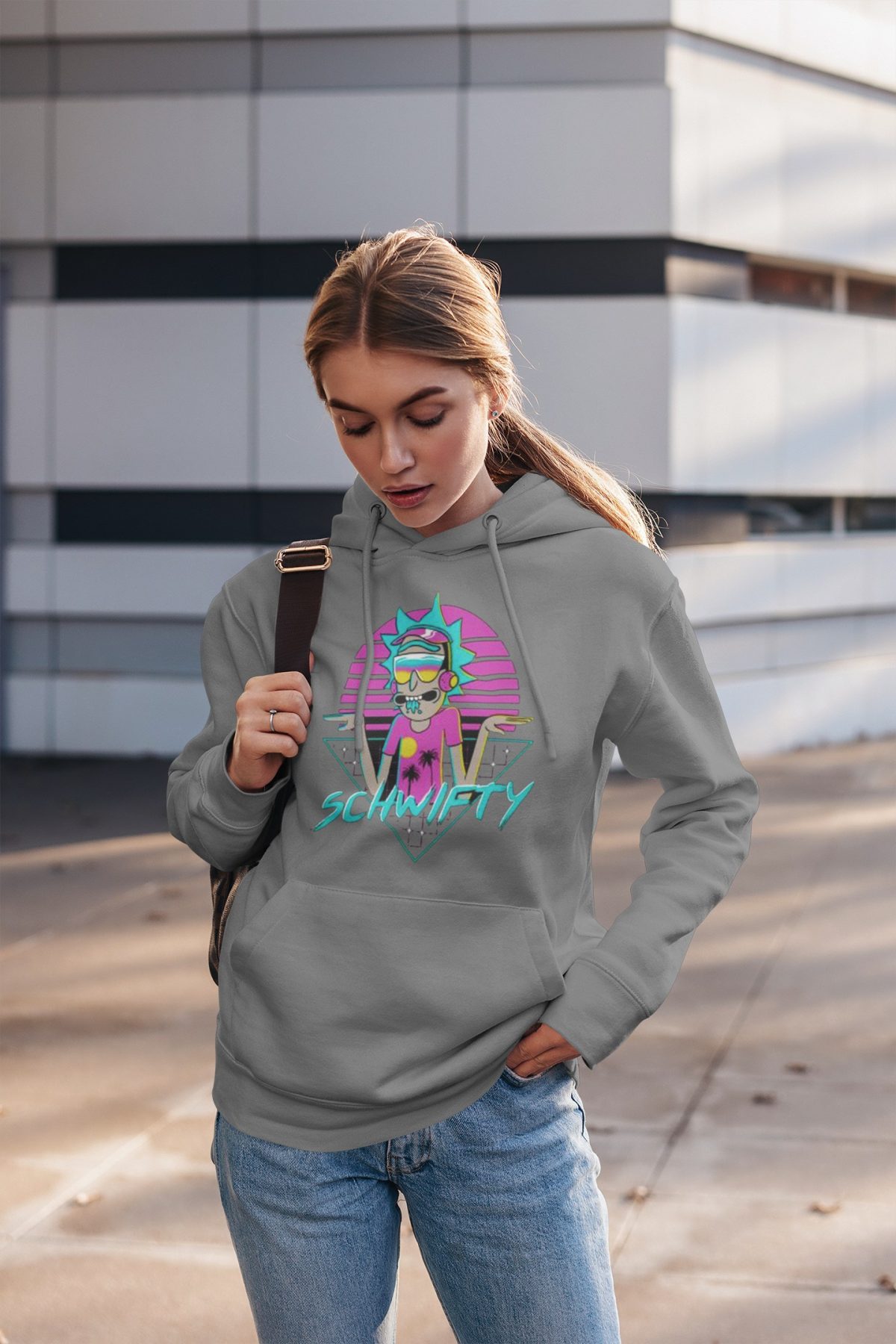 pullover hoodie mockup of a young woman wearing jeans 2827 el1 2 compressed - Rick And Morty Merch